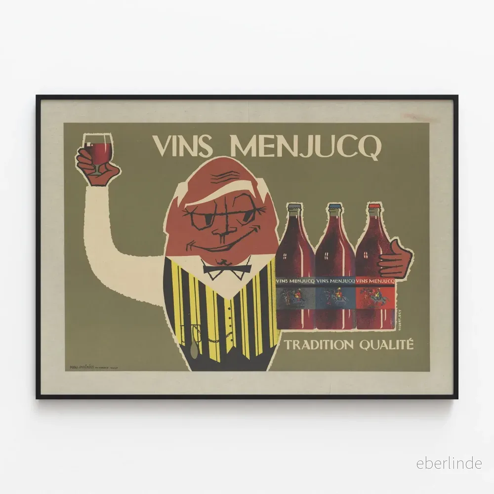 Vintageposter Viner Menjucq Tradition Kvalitet