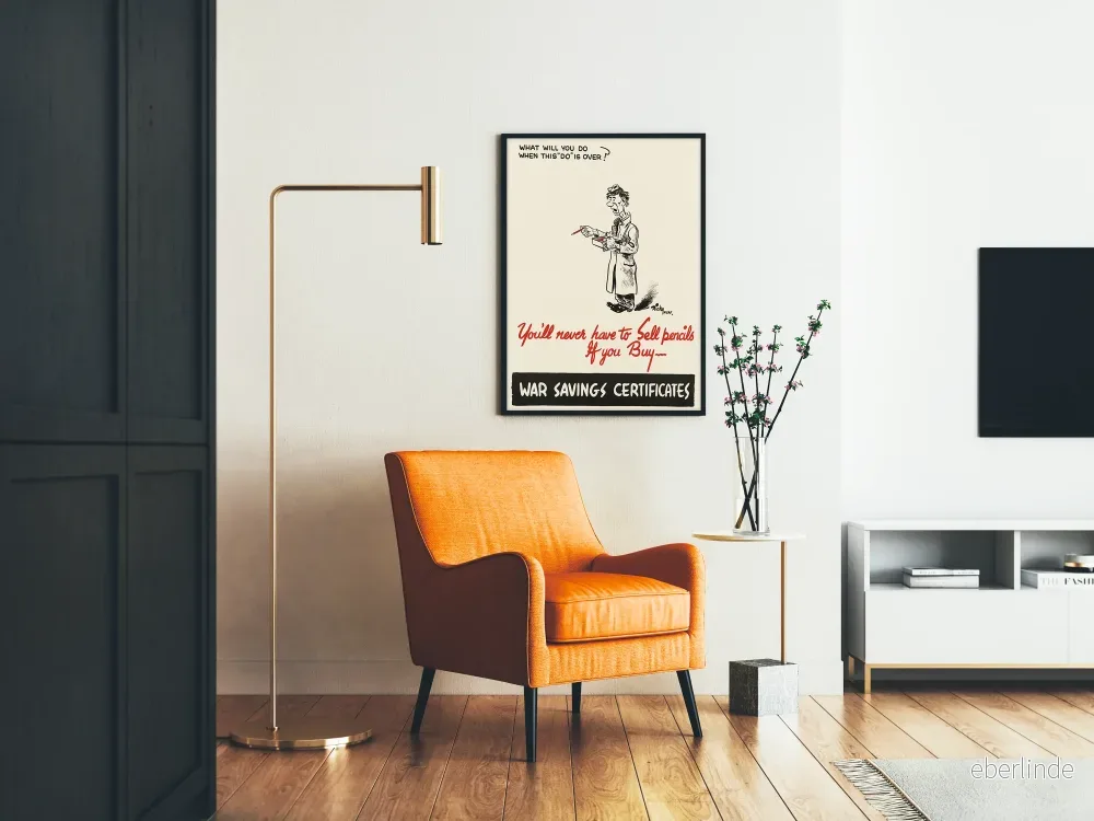 Vintage affisch för krigsbesparingscertifikat - Retro väggdekoration - Bild 2