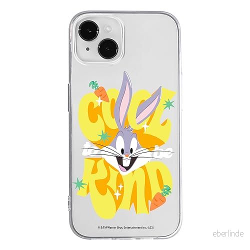 ERT GROUP mobiltelefonfodral för Iphone 14 originalt och officiellt licensierat Looney Tunes mönster Bugs 014 optimalt anpassad till formen på mobiltelefonen, gedeeltelijk transparant 5905795076368