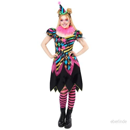 amscan 9917870 kvinnors halloween funhouse skräck clown maskeraddräkt, multi, storlek: 12-14 194099135771