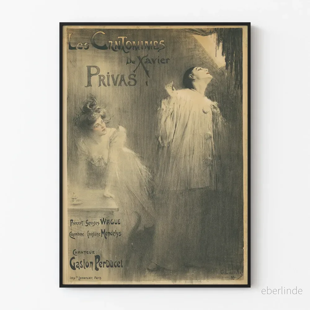 Vintageposter Les Cantomimes de Xavier Privas av C. Léandre