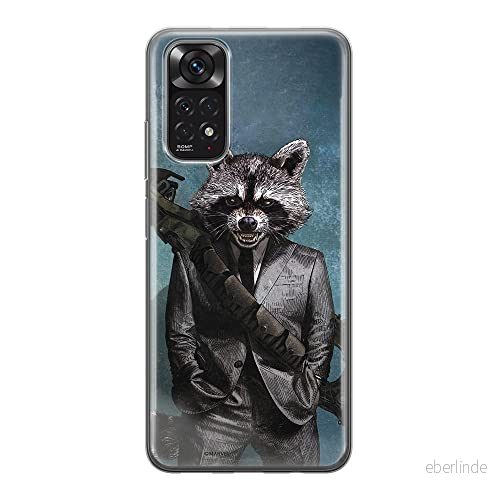 ERT GROUP mobiltelefonfodral för Xiaomi REDMI NOTE 11S 4G / 11 originalt och officiellt licensierat Marvel mönster Rocket 002, fodral tillverkad av TPU plast 5905511555054