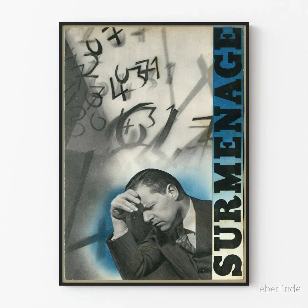 Vintageposter för Stressad Man med Överansträngning