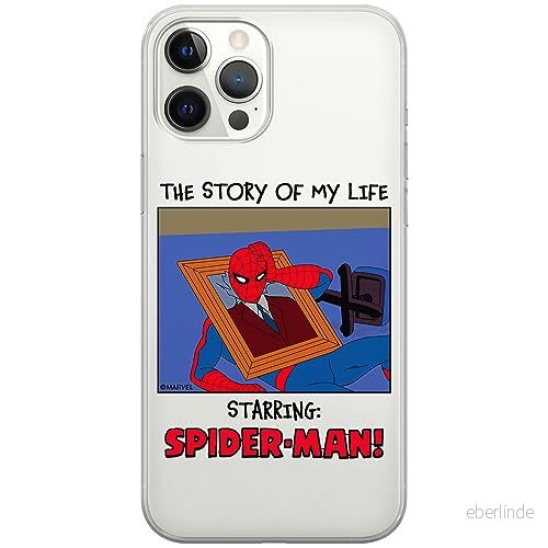 ERT GROUP mobiltelefonfodral för Iphone 12 PRO MAX originalt och officiellt licensierat Marvel mönster Spider Man 036 optimalt anpassad till formen på mobiltelefonen, gedeeltelijk transparant 5905795011987