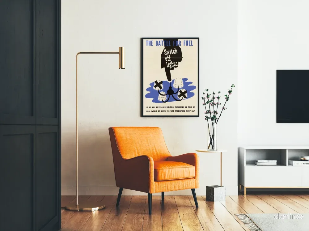 Vintage affisch som uppmanar till energibesparing genom att släcka lampor - Bild 2