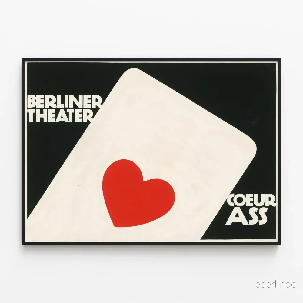 Poster Berliner Theater Coeur Ass dekorativ minimalist Poster Berliner Theater Coeur Ass dekorativ minimalist
