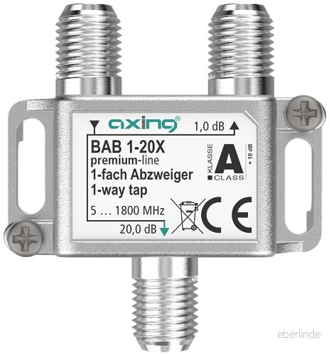 Axing BAB 120 x 1 vägs grenuttag 20 dB 51800 MHz TV data internet kabel 7611682009279