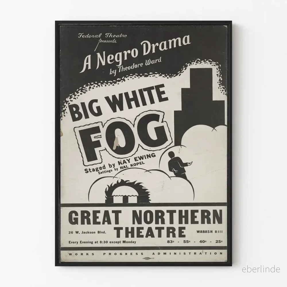 Teateraffisch Big White Fog - Vintage väggdekoration