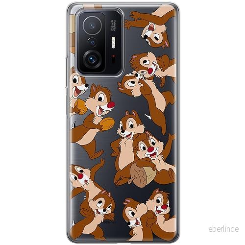 ERT GROUP mobiltelefonfodral för Xiaomi 11T 5G / PRO originalt och officiellt licensierat Disney mönster Chip & Dale 004 anpassad till formen på mobiltelefonen, gedeeltelijk transparant 5905795020521