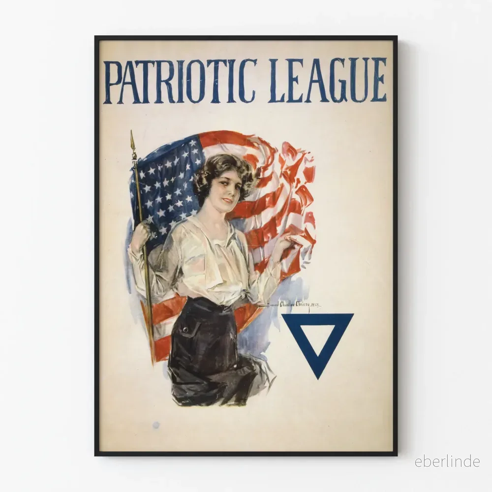 Vintageposter för Patriotic League - Amerikansk väggdekoration
