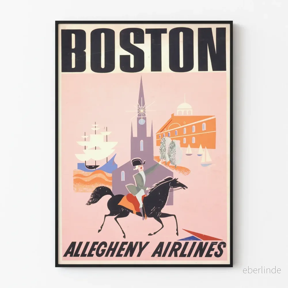 Vintageposter Boston Allegheny Airlines dekorativ