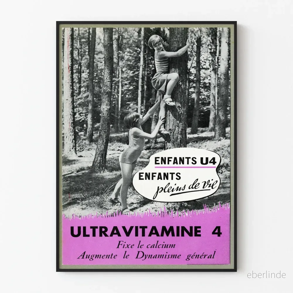 Vintageposter Ultraviamine 4 livfulla barn Vintageposter Ultraviamine 4 livfulla barn
