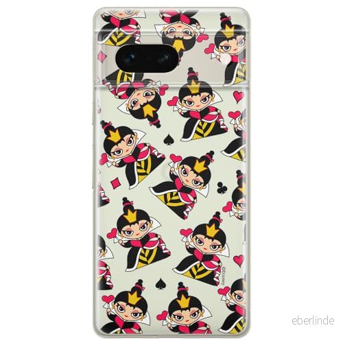 ERT GROUP mobiltelefonfodral för Google PIXEL 7 originalt och officiellt licensierat Disney mönster Queen of Hearts 002 optimalt anpassad till formen på mobiltelefonen, gedeeltelijk transparant 5905795150815
