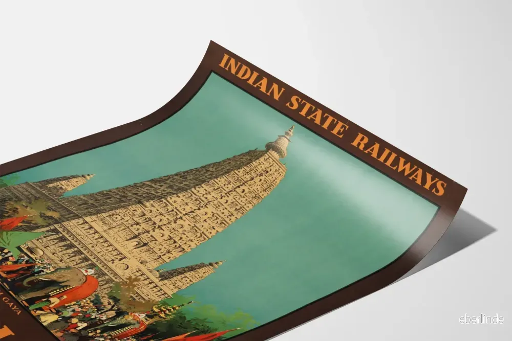 Vintageposter för besök i Indien - Templet i Bodh Gaya - Bild 3