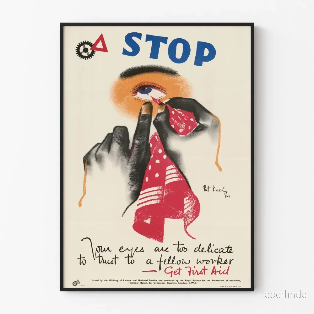 Vintage affisch för arbetsmiljö - Skydd av ögonen