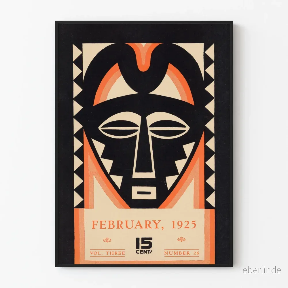 Dekorativ poster med afrikanskt maskeri vintage 1925 – Art déco-stil Dekorativ poster med afrikanskt maskeri vintage 1925 – Art déco-stil