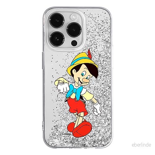 ERT GROUP mobiltelefonfodral för Apple Iphone 14 PRO originalt och officiellt licensierat Disney mönster Pinocchio 001 optimalt anpassad till formen på mobiltelefonen, med glitter overflow effekt 5905511604158