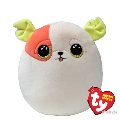 Ty Squishy Beanies hund lapp, mjuk plyschkudde guld glitter ögon, presentidé för stora och små, alla att samla 22 cm T39267 8421392674