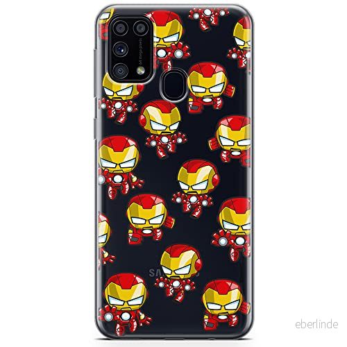 ERT GROUP mobiltelefonfodral för Samsung M31 originalt och officiellt licensierat Marvel mönster Iron Man 031 optimalt anpassad till formen på mobiltelefonen, gedeeltelijk transparant 5904805154195