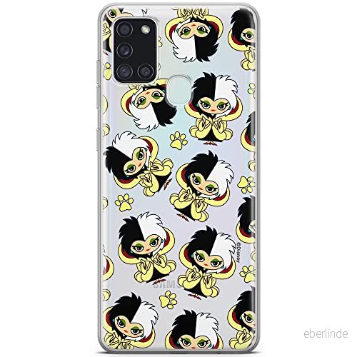 ERT GROUP mobiltelefonfodral för Samsung A21s originalt och officiellt licensierat Disney mönster Cruella 007 optimalt anpassad till formen på mobiltelefonen, gedeeltelijk transparant 5905131491800