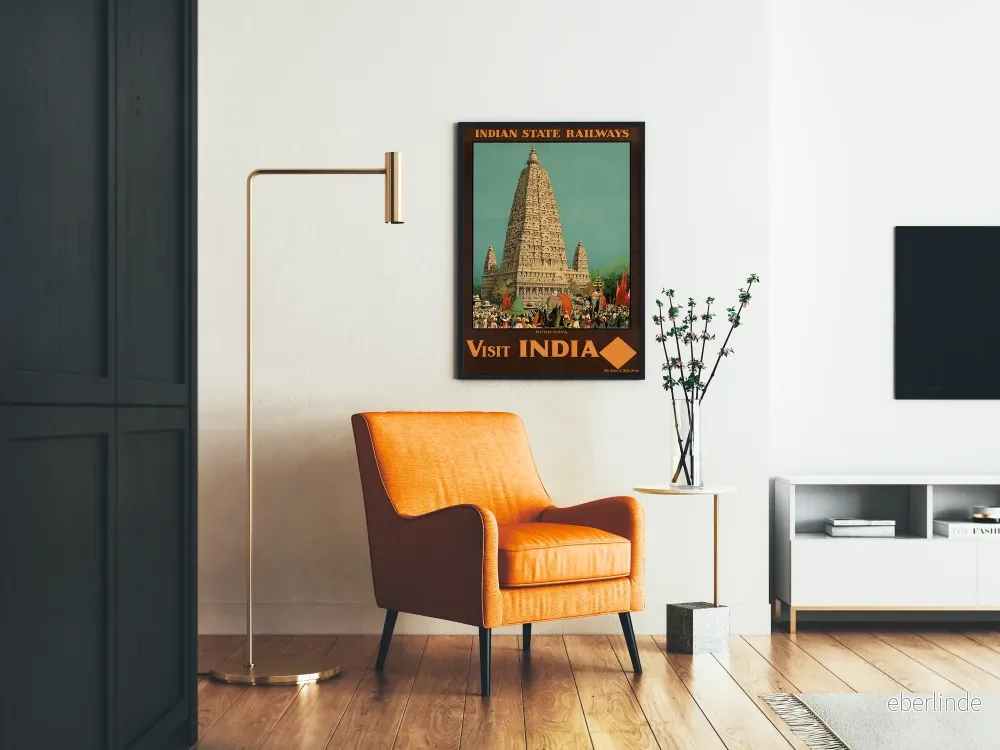 Vintageposter för besök i Indien - Templet i Bodh Gaya - Bild 2