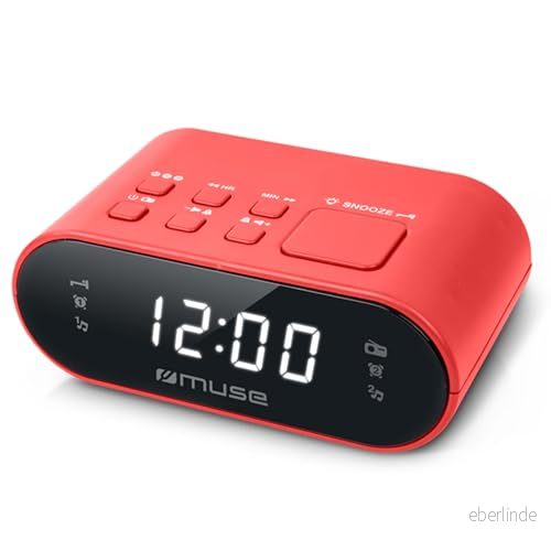 MUSE M 10 RD radioväckarklocka med LED skärm, två larmtider, dimbar, digital FM mottagare, 20 stationers minne 3700460206697