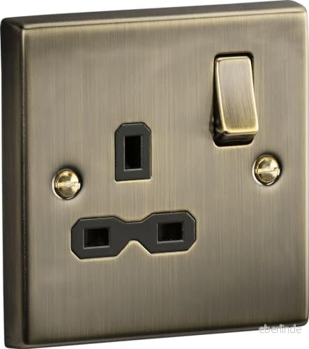 Brytd sockel Uttag Enkel Antik mässing 5055832975731