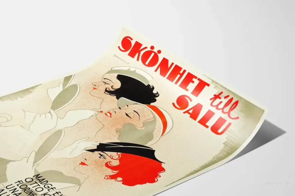 Vintageposter Skönhet till Salu Väggdekoration Retro - Bild 3