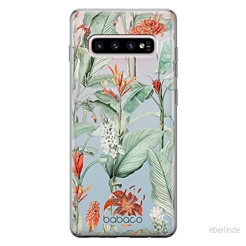 ERT GROUP mobiltelefonfodral för Samsung S10 PLUS originalt och officiellt licensierat Babaco mönster Flowers 048 optimalt anpassad till formen på mobiltelefonen, gedeeltelijk transparant 5905131340122