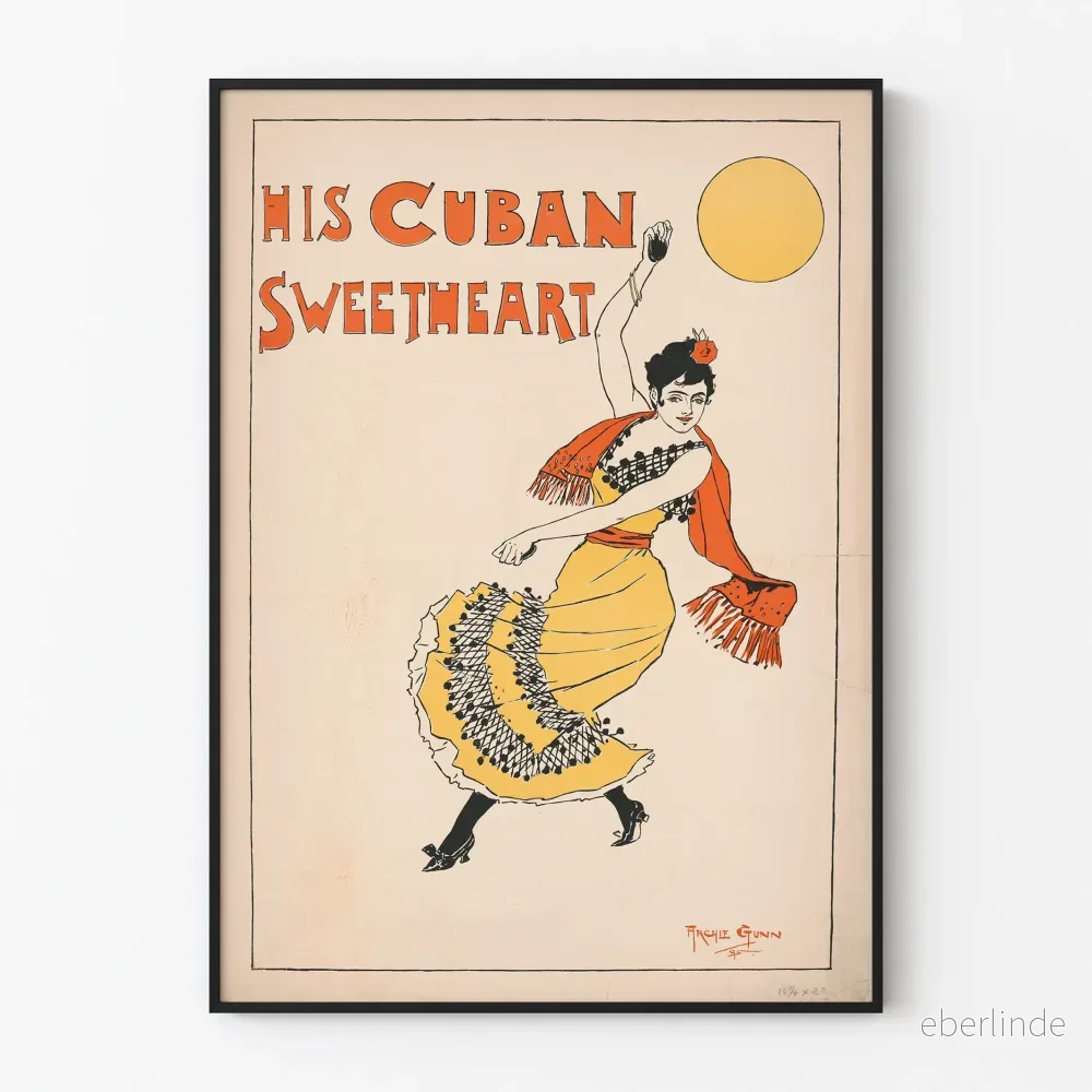 Vintageposter av kubansk dansare His Cuban Sweetheart