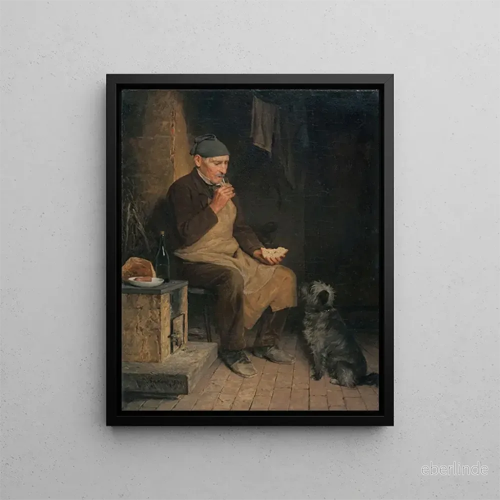 Målning En äldre man vilar – Albert Anker | Konsttryck Målning En äldre man vilar – Albert Anker | Konsttryck