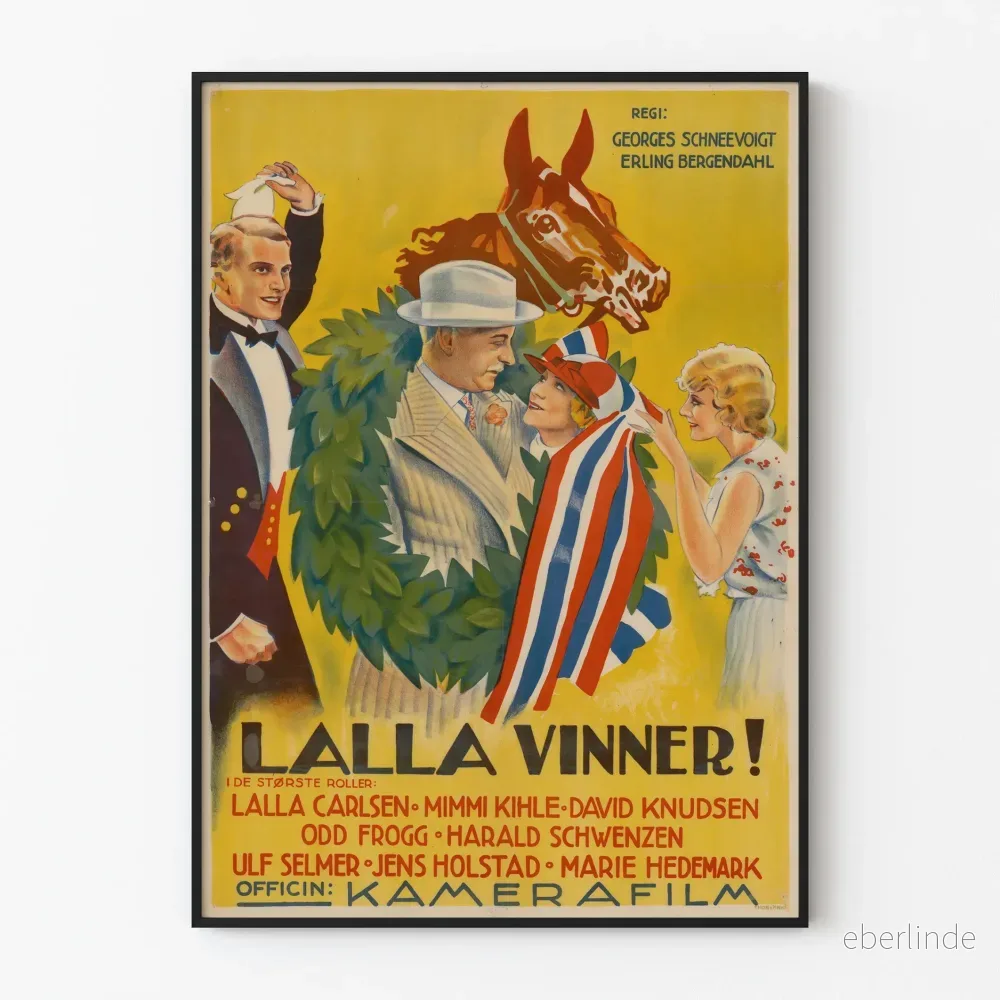 Vintageposter Lalla Vinner – retrobiografiväggdekoration