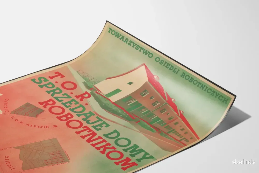 Vintageaffisch för försäljning av arbetarbostäder – Retro väggdekoration - Bild 3