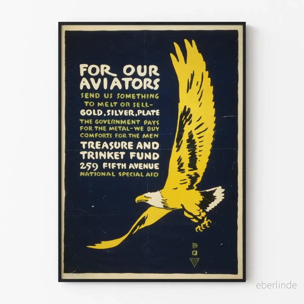 Vintageposter för Våra Flygare med Gult Örn
