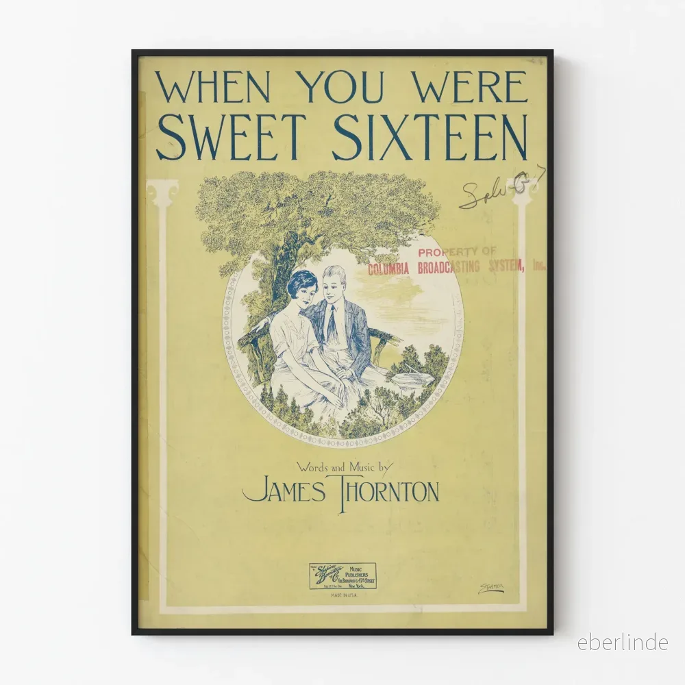 Vintageposter When You Were Sweet Sixteen av James Thornton Vintageposter When You Were Sweet Sixteen av James Thornton