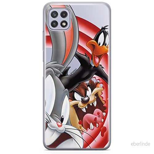 ERT GROUP mobiltelefonfodral för Samsung A22 5G originalt och officiellt licensierat Looney Tunes mönster 006 Vit optimalt anpassad till formen på mobiltelefonen, gedeeltelijk transparant 5903932828566