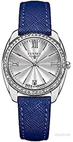 Elysee unisex vuxna analog kvartsklocka med läderarmband 28600BLUE 4005420911512