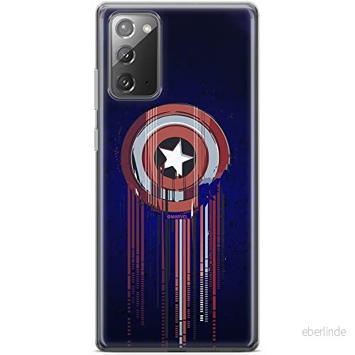 ERT GROUP mobiltelefonfodral för Samsung GALAXY NOTE 20 originalt och officiellt licensierat Marvel mönster Captain America 017 anpassad till formen på mobiltelefonen, fodral tillverkad av TPU plast 5903040451144