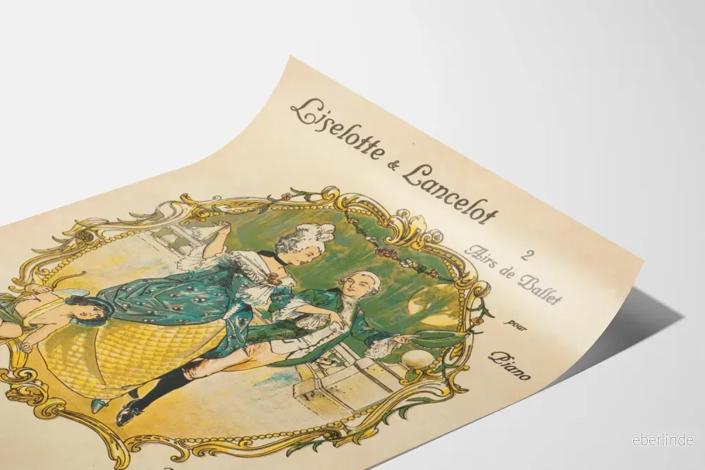 Vintage dekorativ poster Liselotte & Lancelot balettstämningar för piano - Bild 3