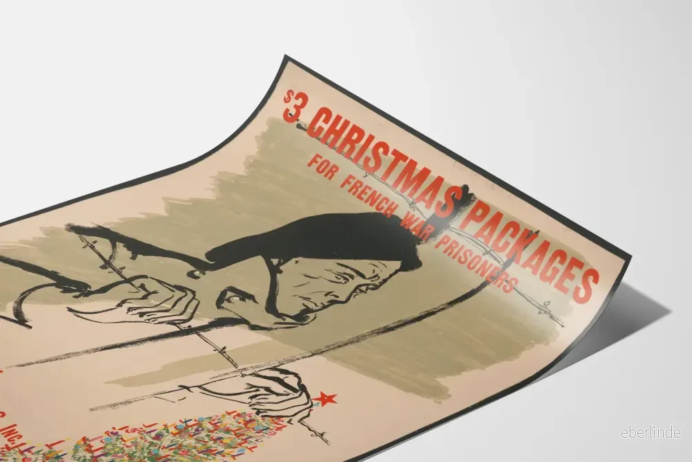 Vintage affisch för insamling till franska krigsfångar - Bild 3