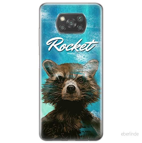 ERT GROUP mobiltelefonfodral för Xiaomi POCOPHONE X3 originalt och officiellt licensierat Marvel mönster Rocket 006 optimalt anpassad till formen på mobiltelefonen, fodral tillverkad av TPU plast 5903537123400