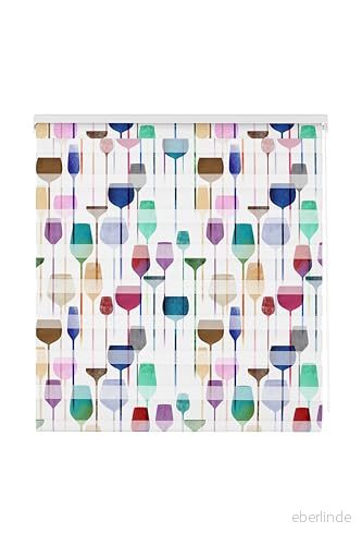 Estoralis Tryck natt och dag modern design rullgardin dubbeltryckt tyg modell C 1225 150 x 180 cm (bredd/höjd) tygstorlek 147 175 fönster dörrgardiner 8432404978043