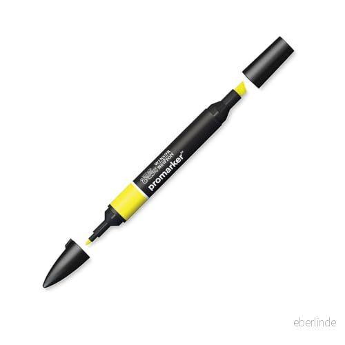 Winsor & Newton " ProMarker 0203173 professionell layoutmärkpenna 2 spetsar, fin och bred för ritningar, design layouter gul 884955042489