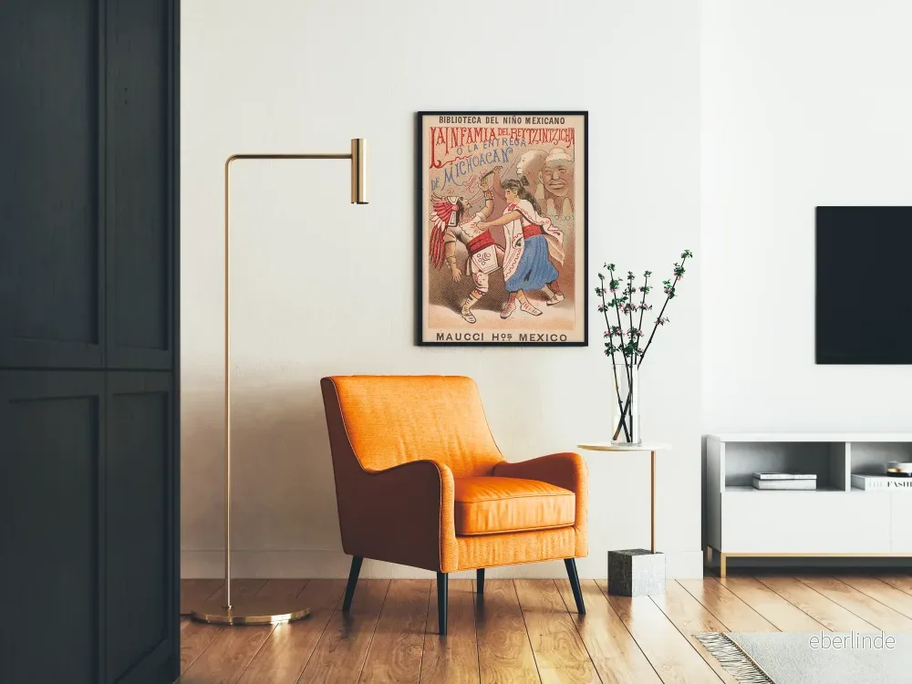 Vintageposter La Infamia du Roi Tzintzicha - Mexikansk väggdekoration - Bild 2