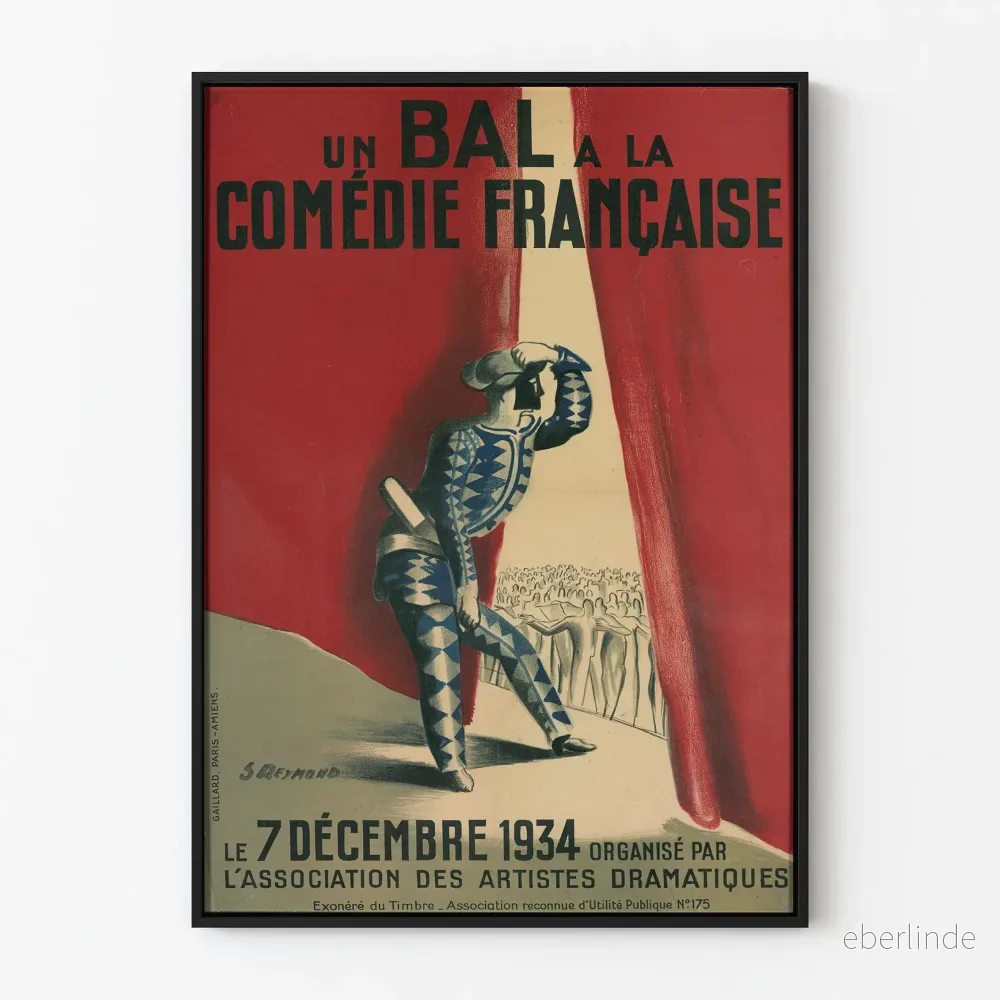 Vintageposter Un Bal à la Comédie Française 1934 för väggdekoration Vintageposter Un Bal à la Comédie Française 1934 för väggdekoration