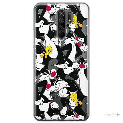 ERT GROUP mobiltelefonfodral för Xiaomi REDMI 9 originalt och officiellt licensierat Looney Tunes mönster Sylvester & Tweety 004 anpassad till formen på mobiltelefonen, gedeeltelijk transparant 5903040290712