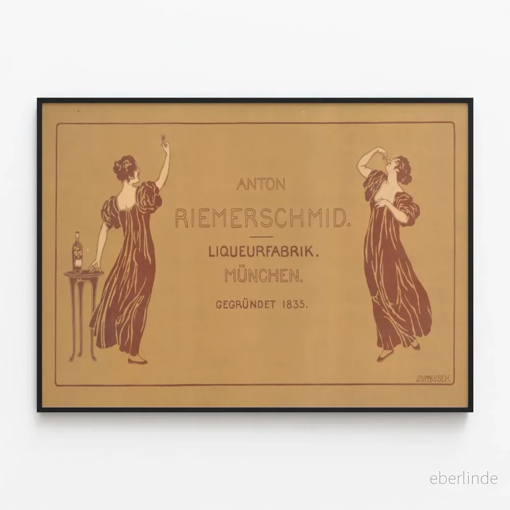 Vintageposter Anton Riemerschmid Liqueurfabrik München Vintageposter Anton Riemerschmid Liqueurfabrik München
