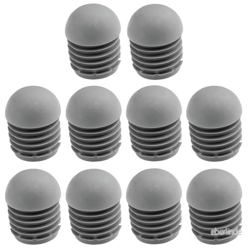 cyclingcolors 10 x stolpluggar lamellpluggar med kulhuvud, rund, halkfri för runda rör, ändhylsor av plast grå, 22 mm 3666690045928