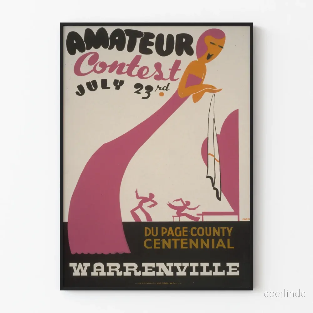 Vintageposter för amatörtävling i Page County Warrenville