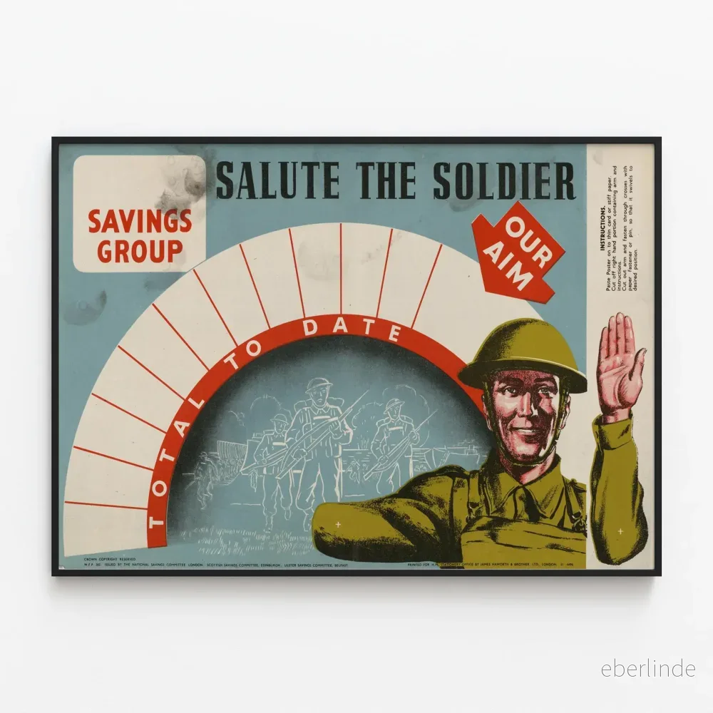 Vintageaffisch Salute the Soldier - Militär väggdekoration poster